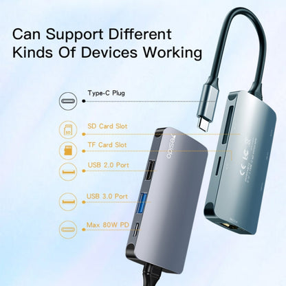 USB-C Hub Yesido HB15, 6in1, Grau