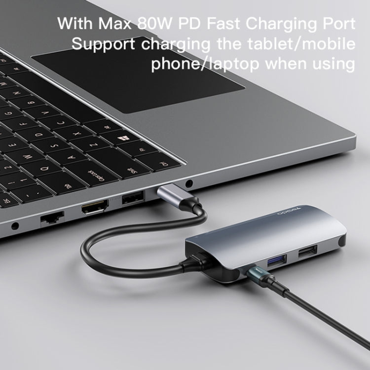 USB-C Hub Yesido HB15, 6in1, Grau