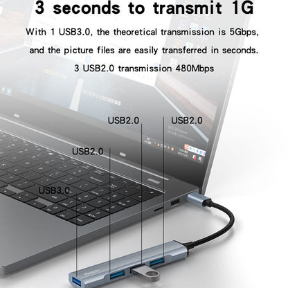 USB-C Hub Yesido HB17, 4in1, Grau