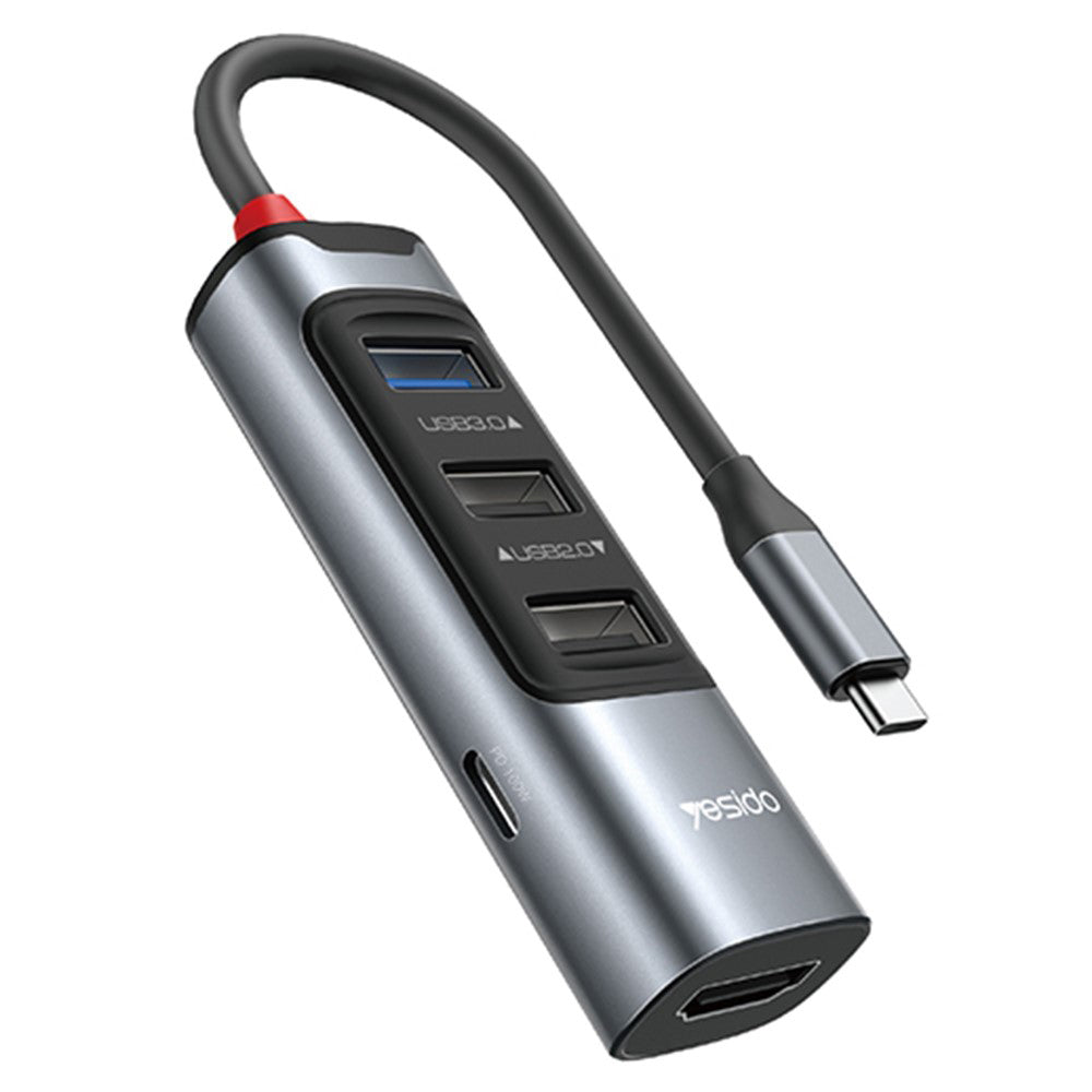 USB-C Hub Yesido HB22, 5in1, Grau