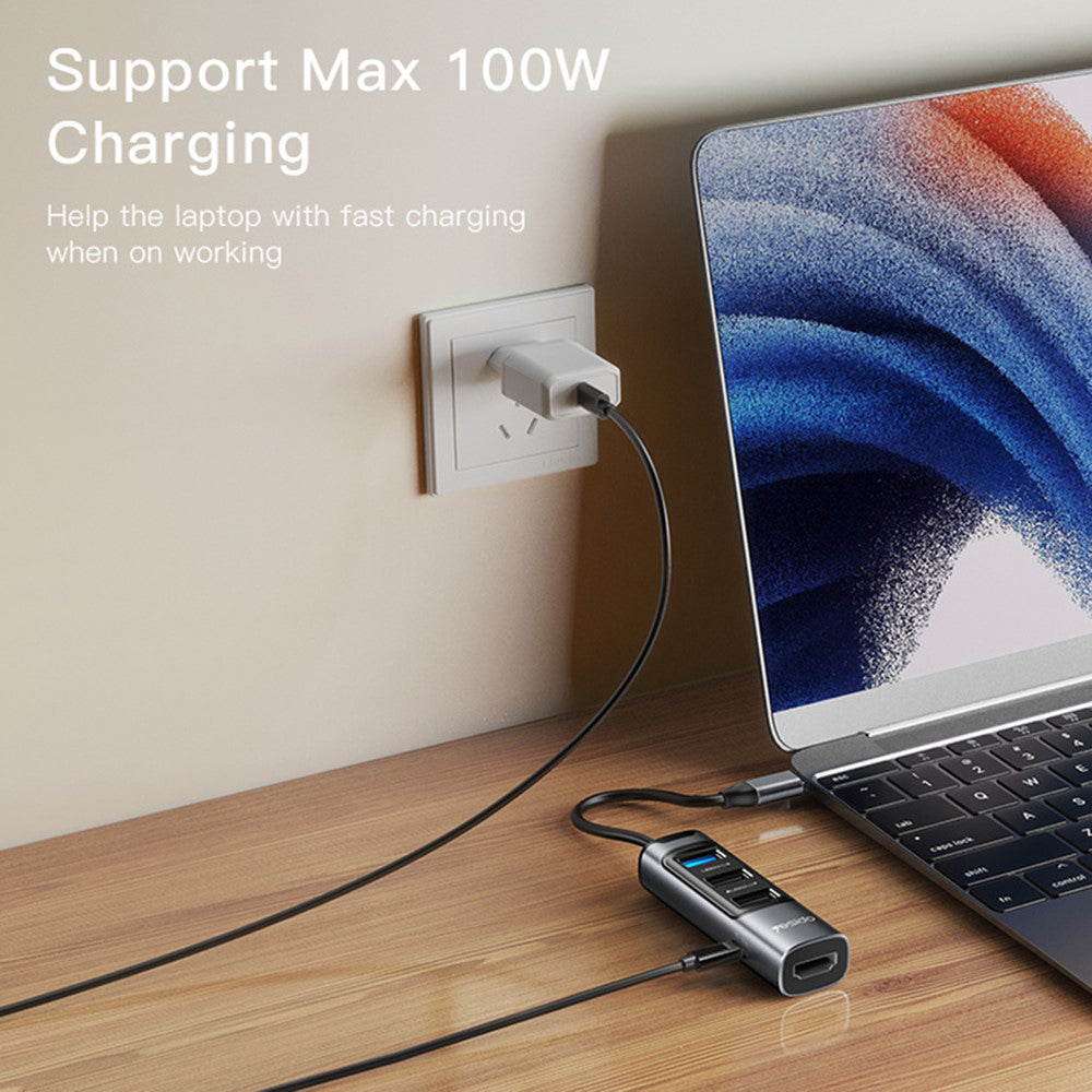 USB-C Hub Yesido HB22, 5in1, Grau