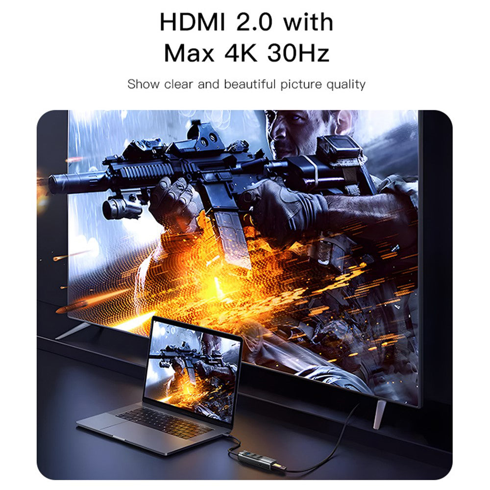 USB-C Hub Yesido HB22, 5in1, Grau