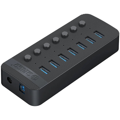 USB-Hub Orico CT2U3-7AB, 7 x USB-A 3.0, Schwarz