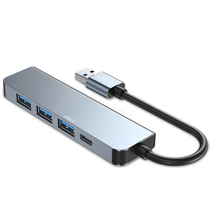 Tech-Protect V0 USB-Hub, 3 x USB-A 3.0 – 1 x USB-A – 1 x USB-C, Grau