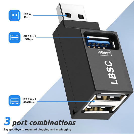 USB-Hub Techsuit H11 EchoLink, 3in1, Schwarz