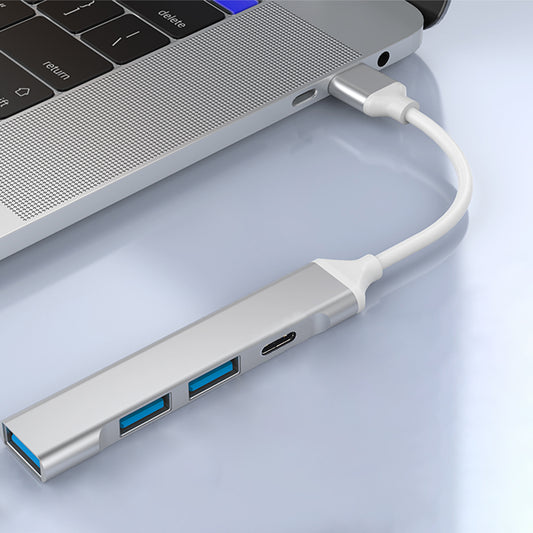 USB-Hub Techsuit H19 PolarisBridge, 4in1, Grau Weiß