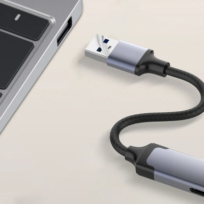 USB-Hub Techsuit H19 PolarisBridge, 4in1, Grau Weiß