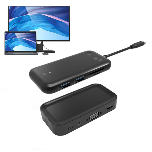 USB-C SiGN Hub, 1 x USB-C - 1 x HDMI - 1 x VGA - 1 x 3,5mm Klinke, Schwarz SN-TVBT01 SN-TVBT01