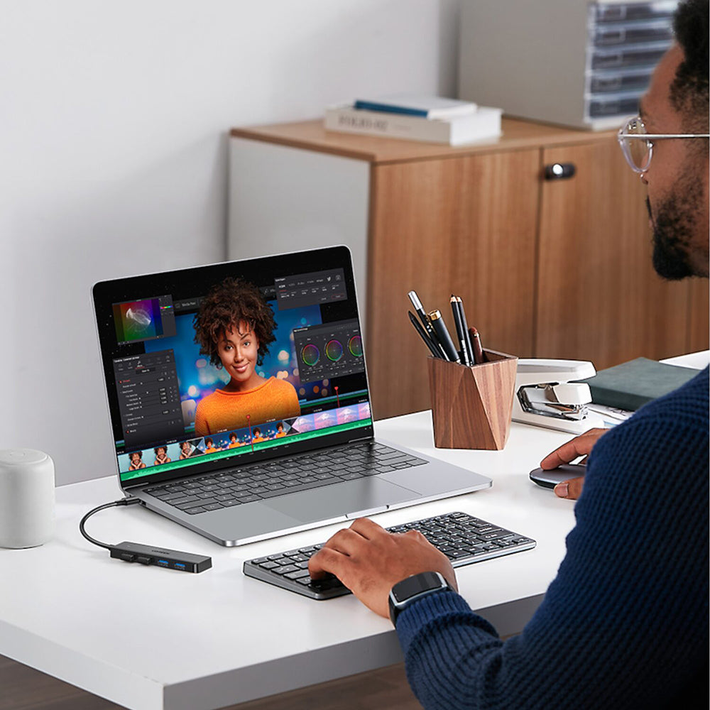 USB-Hub UGREEN CM219 (25851), 4 x USB-A 3.0, Schwarz