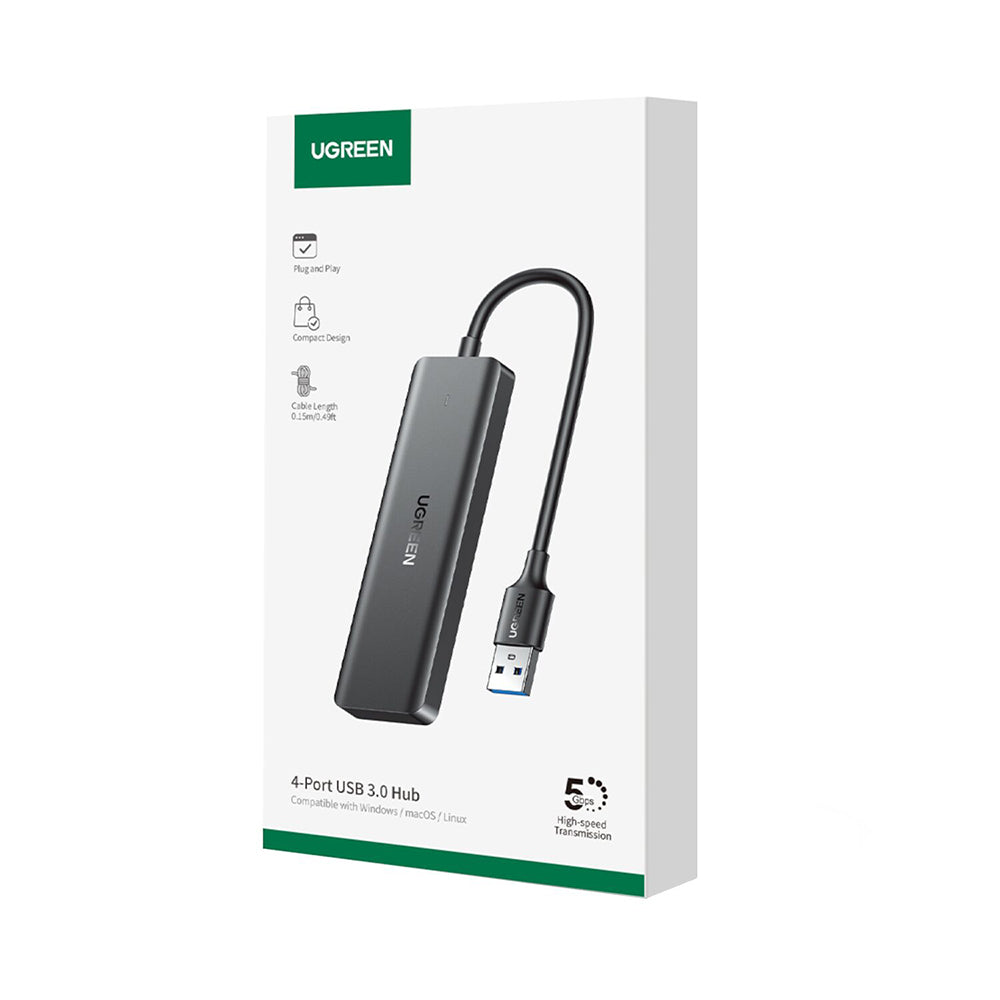 USB-Hub UGREEN CM219 (25851), 4 x USB-A 3.0, Schwarz