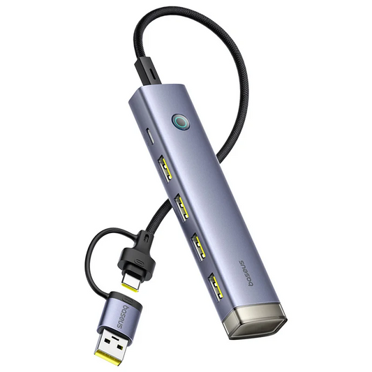 USB / USB-C Hub Baseus UltraJoy, 4 x USB-A 3.2 - 1 x USB-C, Grau B0005280B811-15