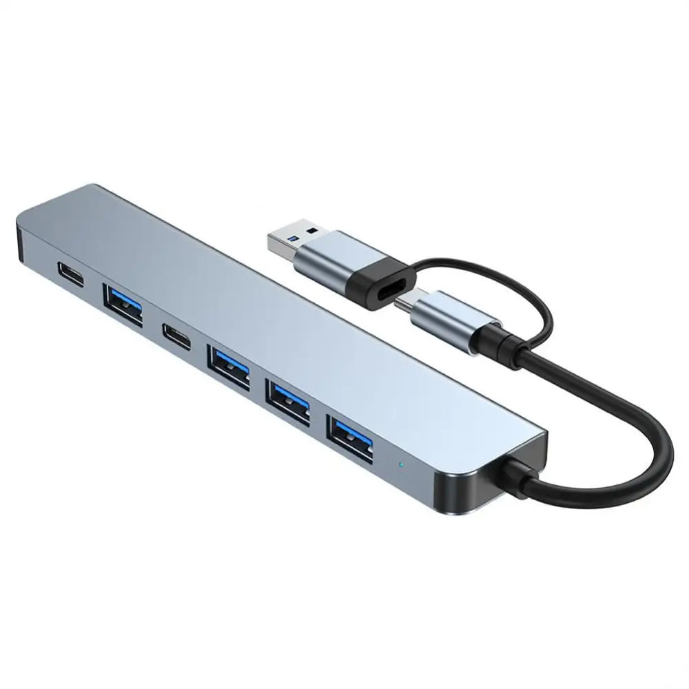 USB / USB-C Hub Techsuit H6 DataBridge, 7in1, Grau