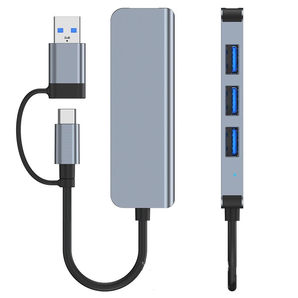 USB / USB-C Hub Techsuit H8 DataBridge, 4in1, Grau
