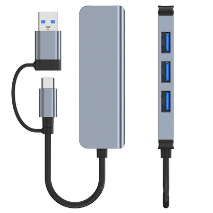USB / USB-C Hub Techsuit H8 DataBridge, 4in1, Grau