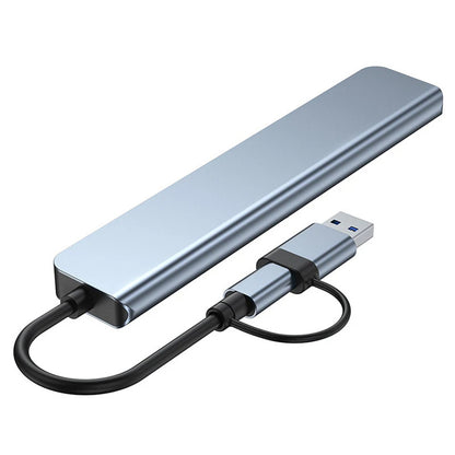USB / USB-C Hub Techsuit H9 DataBridge, 8in1, Grau