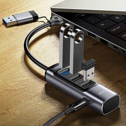 USB / USB-C Hub Yesido HB19, 4in1, Grau