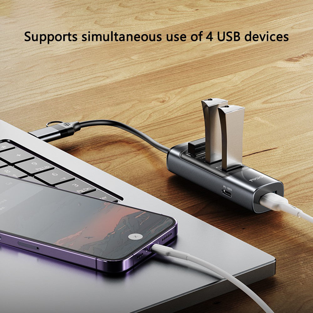 USB / USB-C Hub Yesido HB20, 5in1, Grau