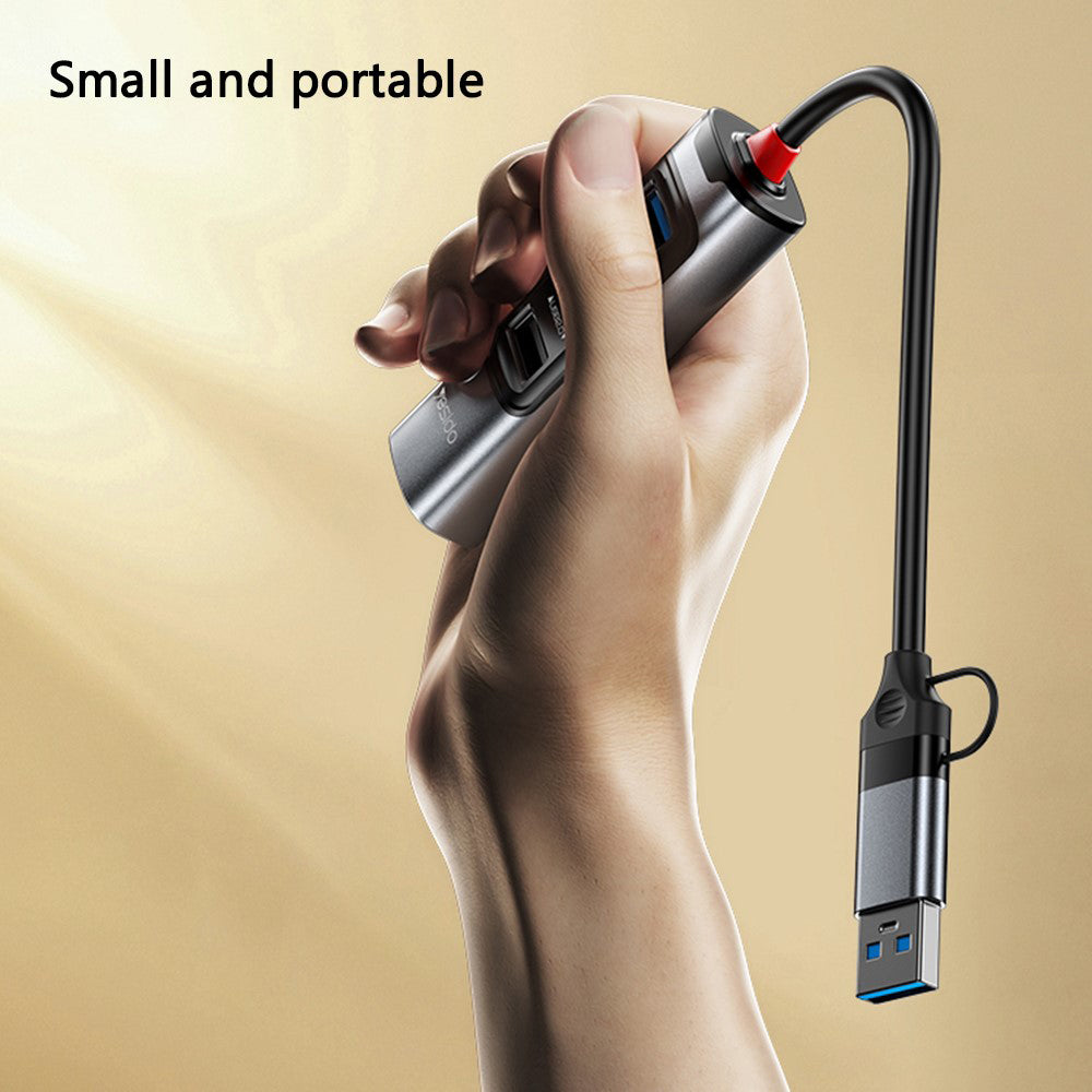 USB / USB-C Hub Yesido HB20, 5in1, Grau