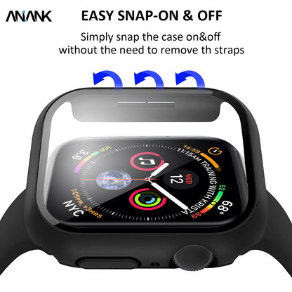 Anank Screen Guard Hülle für Apple Watch Series 7 45mm, Schwarz