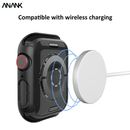 Anank Screen Guard Hülle für Apple Watch Series 7 45mm, Schwarz