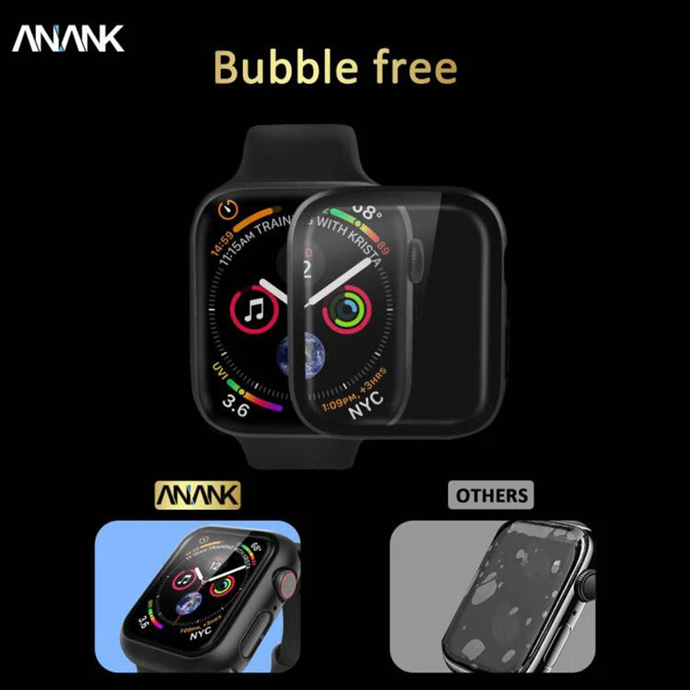 Anank Screen Guard Hülle für Apple Watch Series 7 45mm, Schwarz