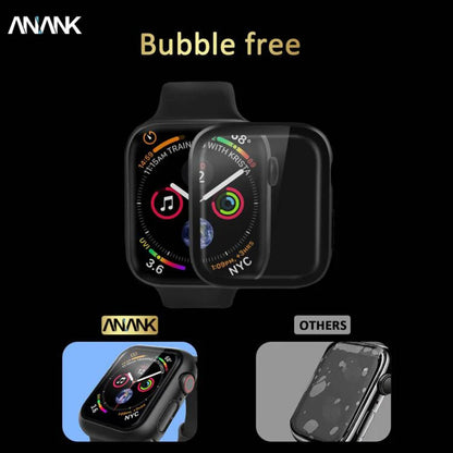 Anank Screen Guard Hülle für Apple Watch Series 7 45mm, Schwarz