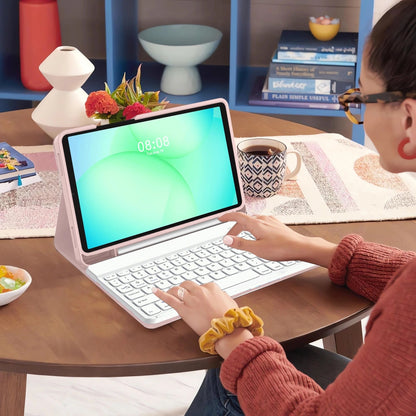 Schutzhülle mit Tastatur für Samsung Galaxy Tab A11+ / Tab A9+, Tech-Protect, SC PEN, Rosa