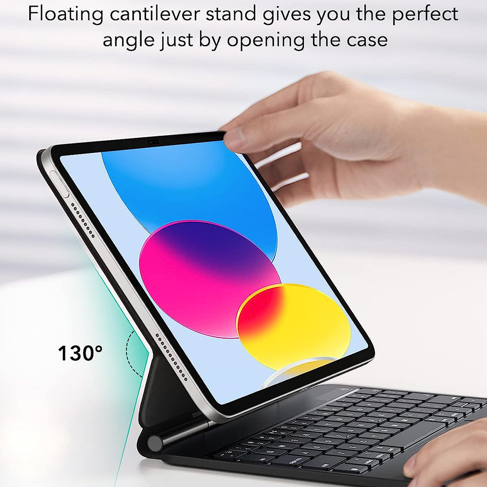 Keyboard Case for Apple iPad (2025) / (2022), ESR, Rebound, Black, Resealed