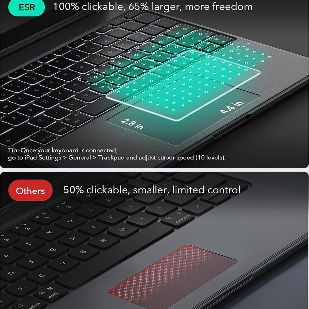 Tastaturhülle für Apple iPad (2025) / (2022), ESR, Shift, Grau
