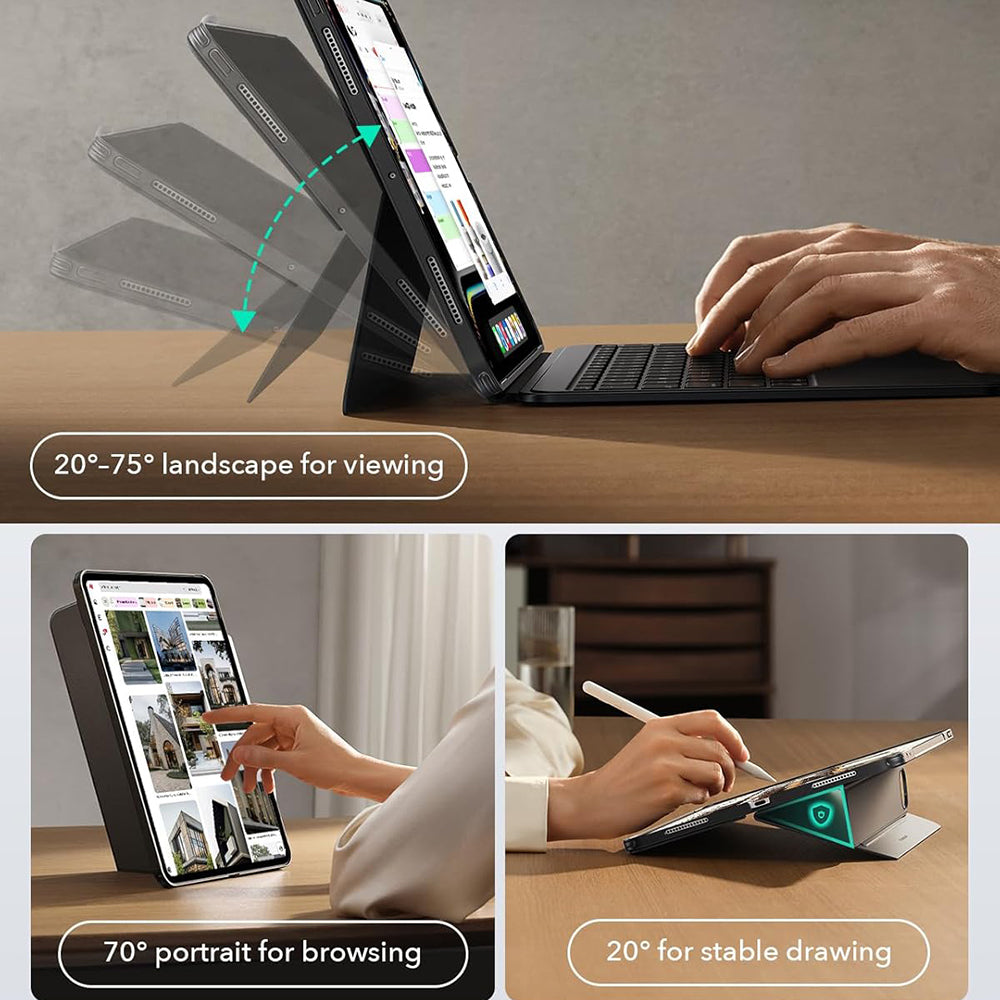 Hülle mit Tastatur für Apple iPad Pro 11 (2024), ESR, Shift, Grau