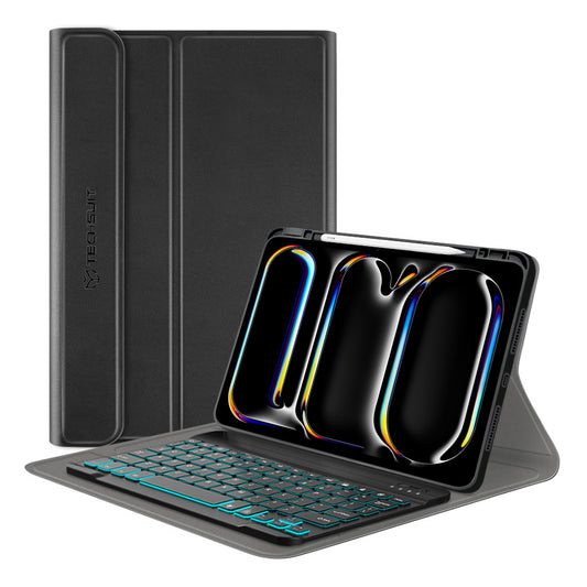 Tastaturhülle für Apple iPad Pro 11 (2024), Techsuit, CozyTab, Schwarz