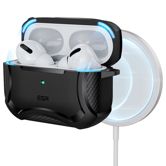 ESR Cyber Armor Tough Hülle für Apple AirPods Pro Serie, Schwarz