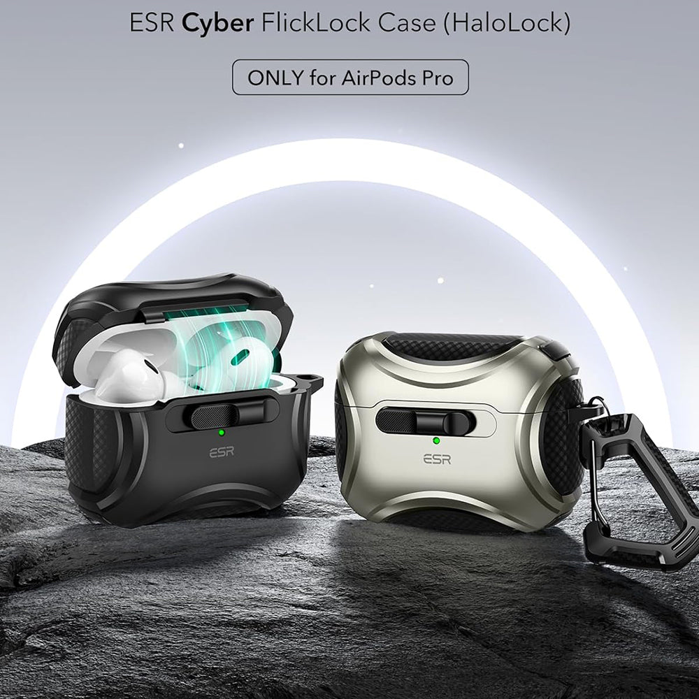ESR Cyber Hülle für Apple AirPods Pro Serie, Schwarz