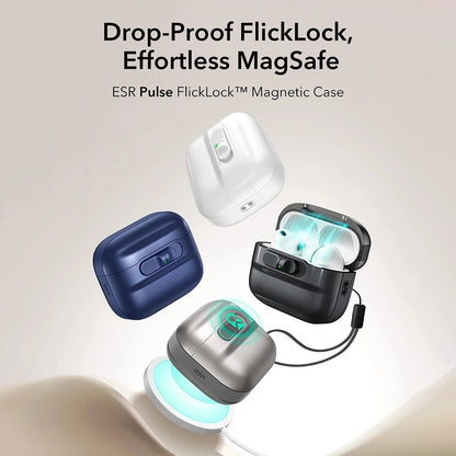 ESR Pulse Magnetic FlickLock Hülle für Apple AirPods Pro 3, Marineblau