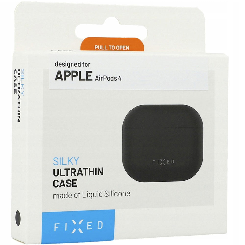 Fixed Silky Hülle für Apple AirPods 4, Schwarz