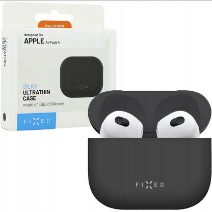 Fixed Silky Hülle für Apple AirPods 4, Schwarz