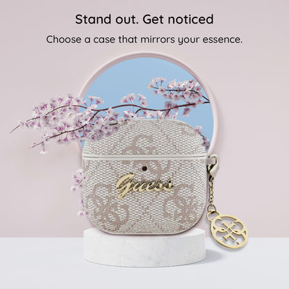 Guess 4G Charm Hülle für Apple AirPods 4, Braun