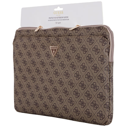 Guess 4G Triangle Logo Hülle für 14 Zoll Laptop, Braun