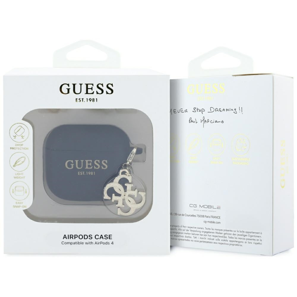 Guess W/4G Charm Hülle für Apple AirPods 4, Schwarz