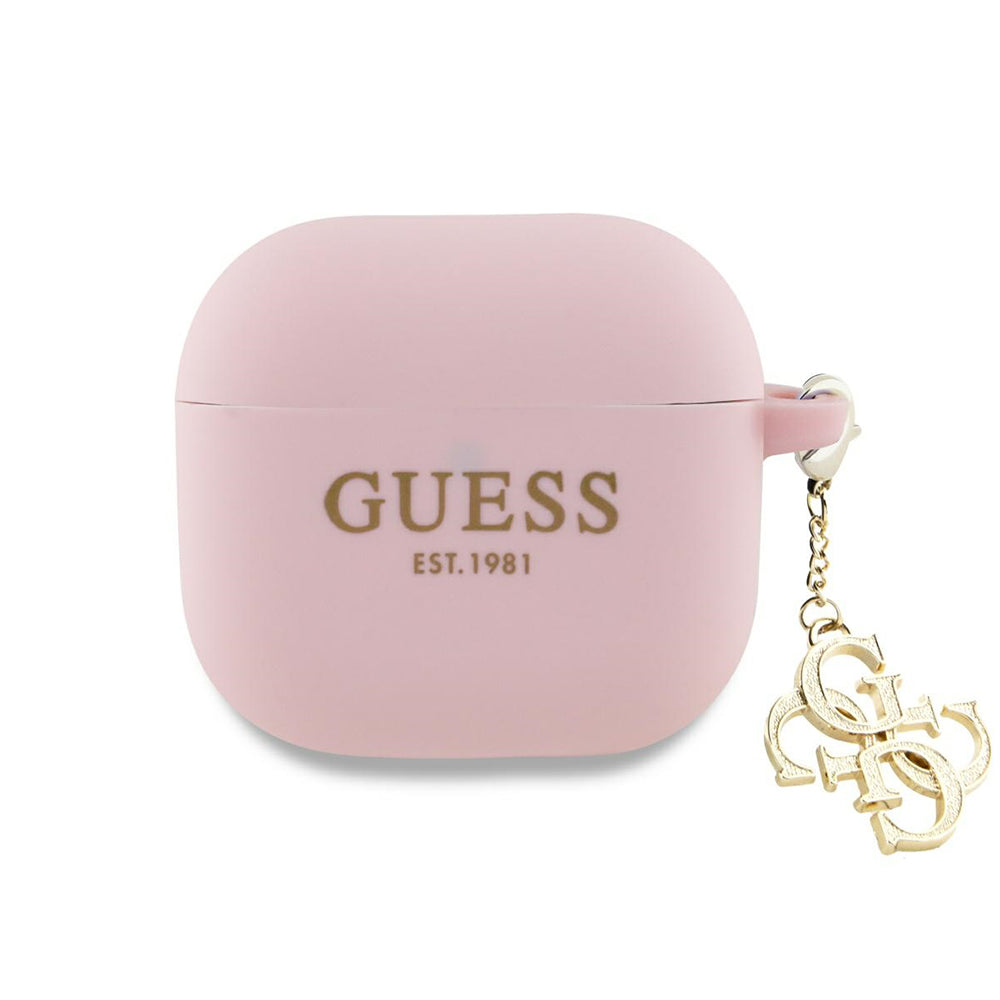 Guess W/4G Charm Hülle für Apple AirPods 4, Rosa