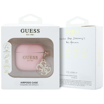 Guess W/4G Charm Hülle für Apple AirPods 4, Rosa