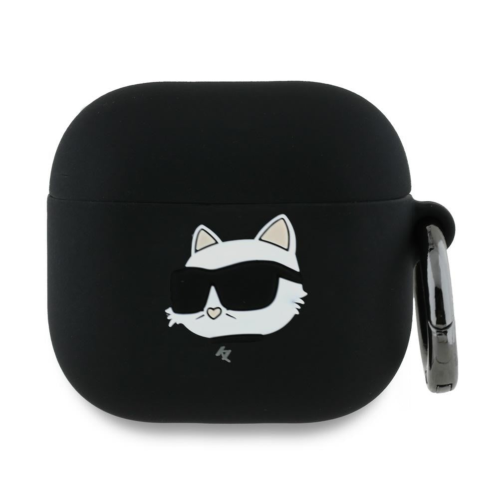 Karl Lagerfeld 3D Choupette's Head Hülle für Apple AirPods 4, Schwarz