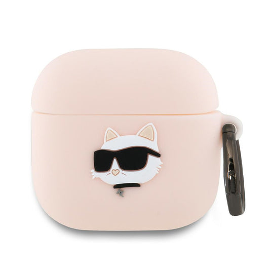 Karl Lagerfeld 3D Choupette's Head Hülle für Apple AirPods 4, Rosa