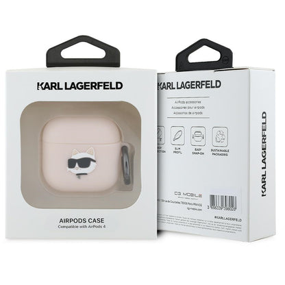 Karl Lagerfeld 3D Choupette's Head Hülle für Apple AirPods 4, Rosa