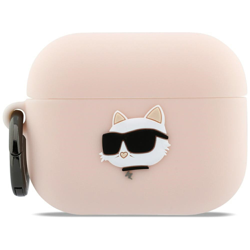Karl Lagerfeld Silikonhülle Choupette's Head 3D für Apple AirPods Pro 3, Rosa