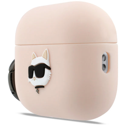 Karl Lagerfeld Silikonhülle Choupette's Head 3D für Apple AirPods Pro 3, Rosa