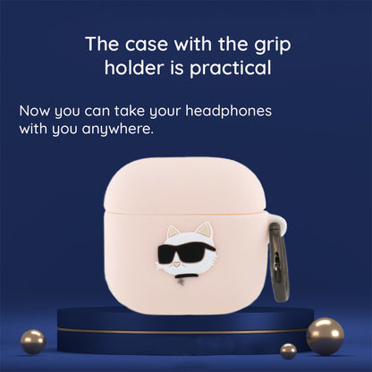 Karl Lagerfeld 3D Karl & Choupette's Heads Hülle für Apple AirPods 4, Schwarz
