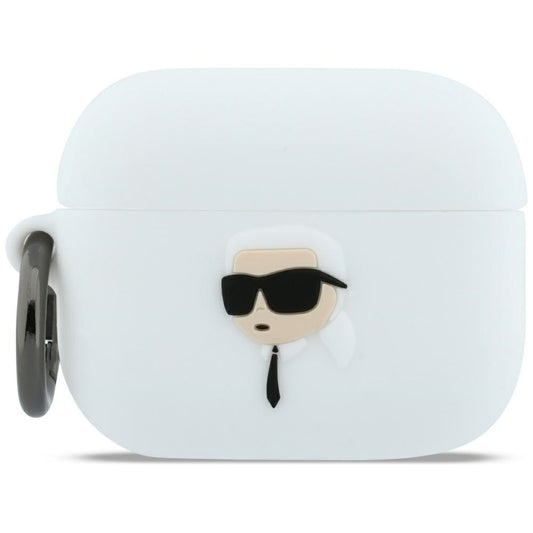 Karl Lagerfeld 3D Karl's Head Hülle für Apple AirPods Pro 3, Weiß
