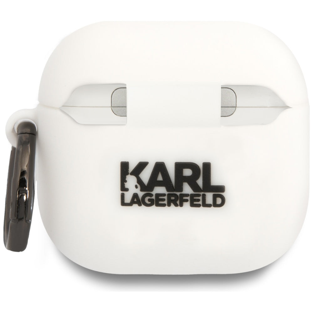 Karl Lagerfeld 3D NFT Karl's Head Hülle für Apple AirPods 4, Weiß