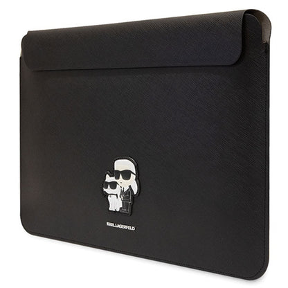 Karl Lagerfeld Saffiano Hülle für 14 Zoll Laptop, Schwarz